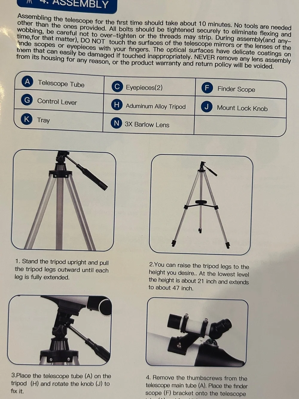 Free Soldier Black & White Telescope w/ Tripod-Compact Astronomical Telescope🤍